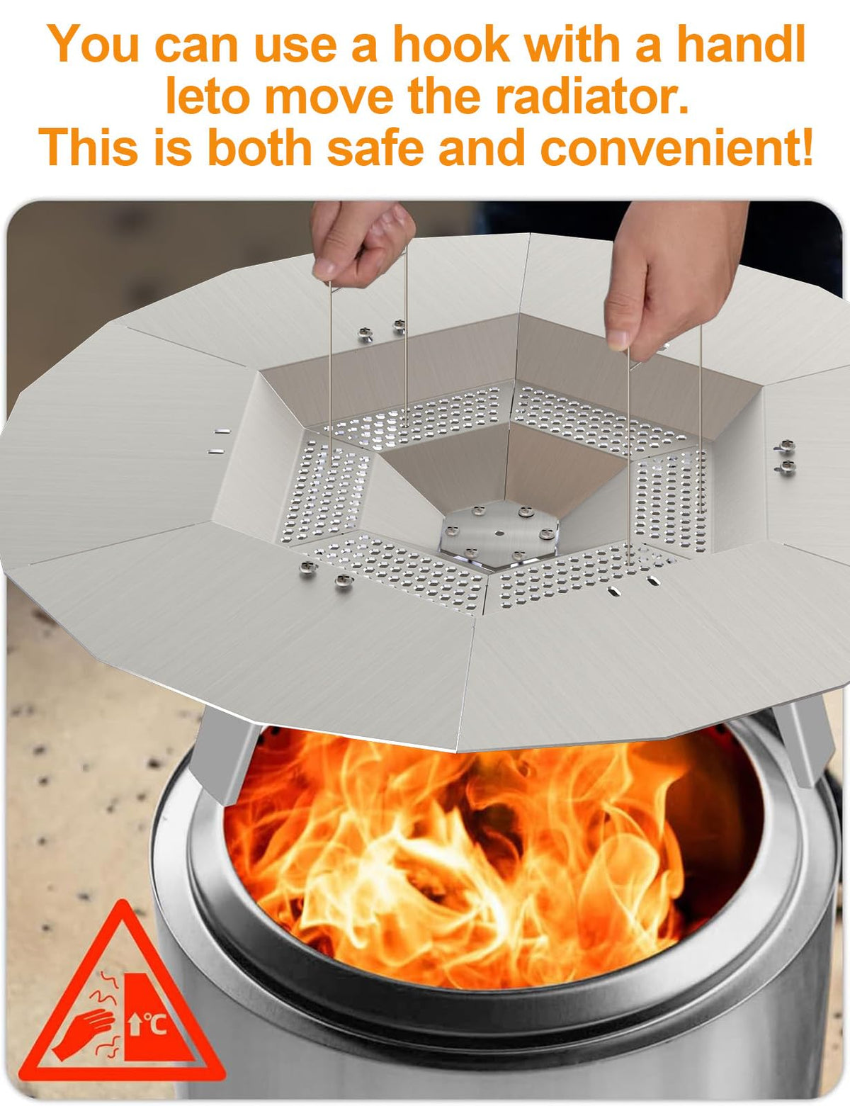 Joqepy heat deflector complements camping gear for chilly nights.