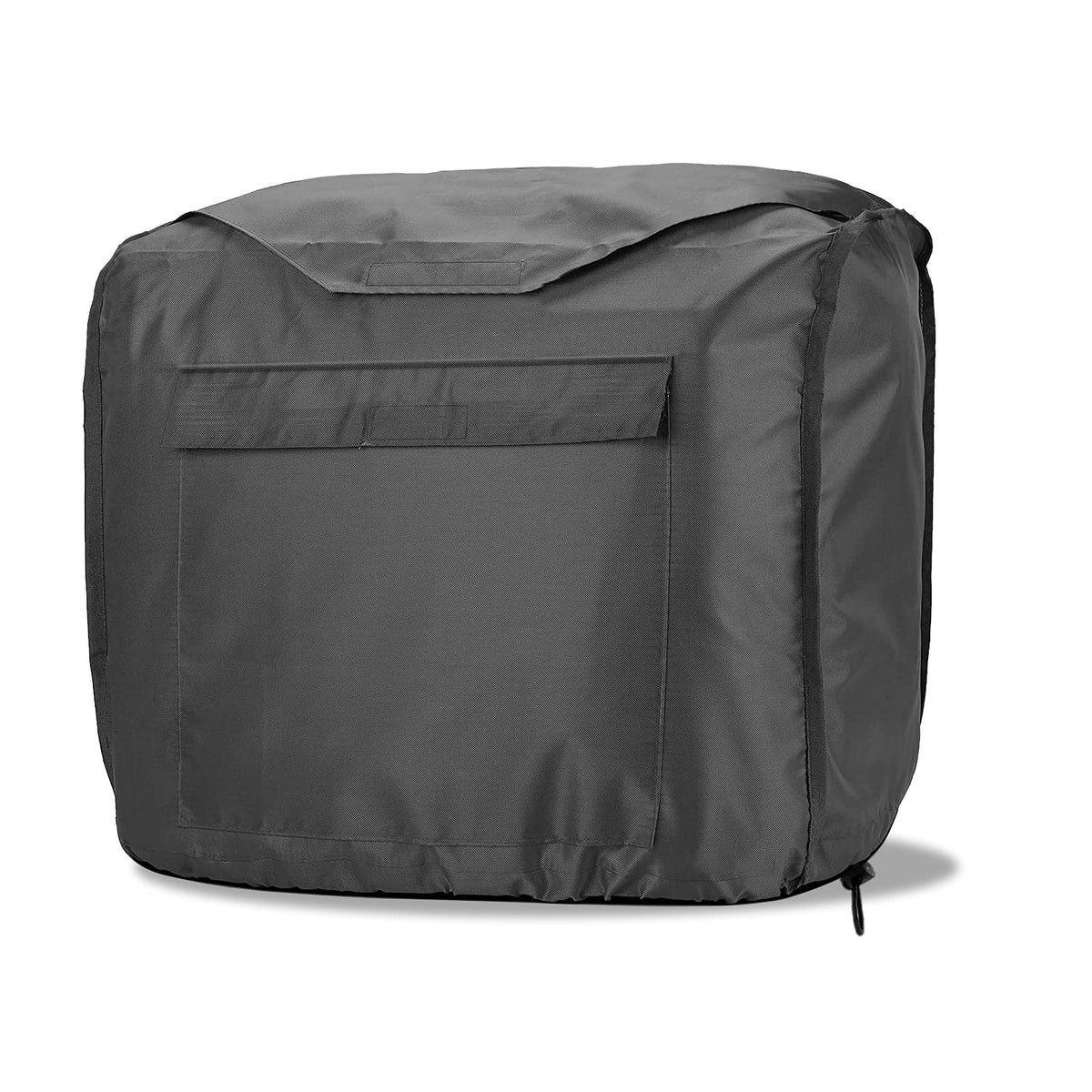 Joramoy waterproof generator cover on EU2200i seen from the front, showcasing weather protection.