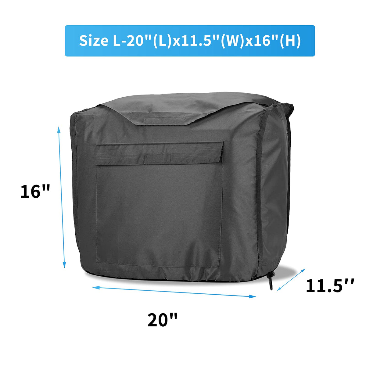 Joramoy waterproof generator cover on EU2200i, side view highlighting snug fit.