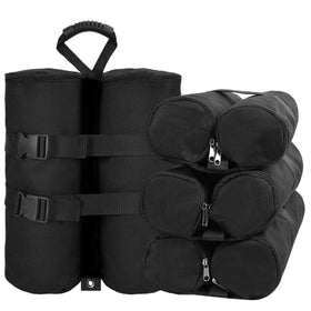 Jorohiker weight bag secures canopy legs against windy conditions.