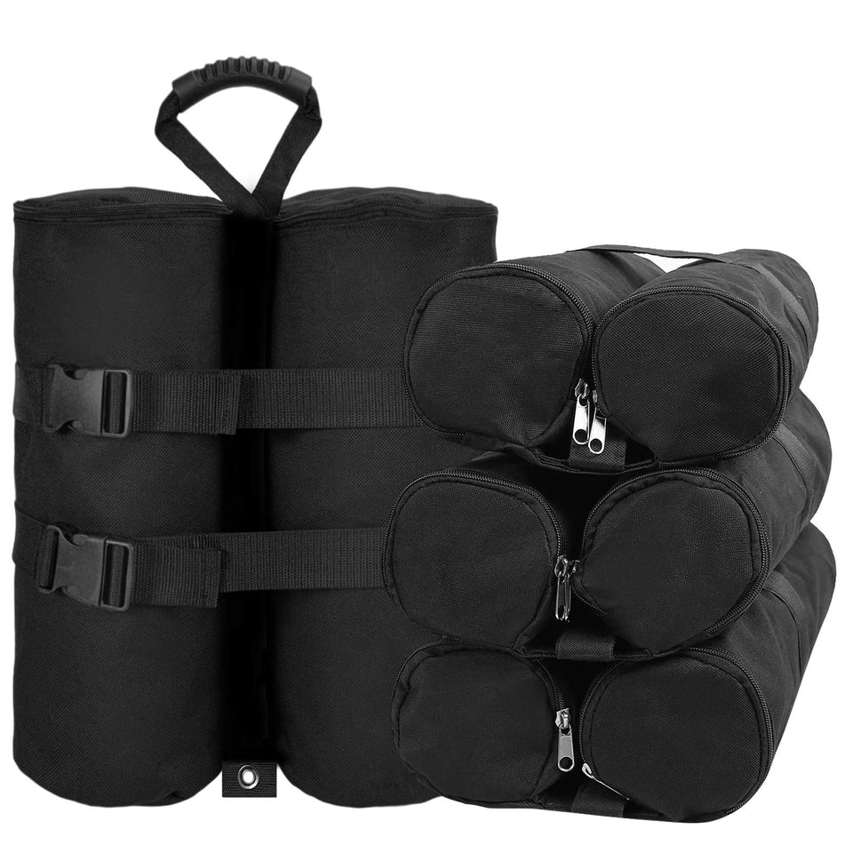 Jorohiker weight bag secures canopy legs against windy conditions.