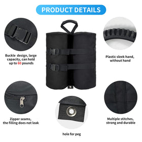 Jorohiker weight bag wraps around canopy leg with straps.