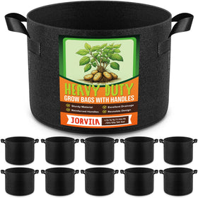 Jorvila 10-gallon grow bag with thickened nonwoven fabric for durable planting.