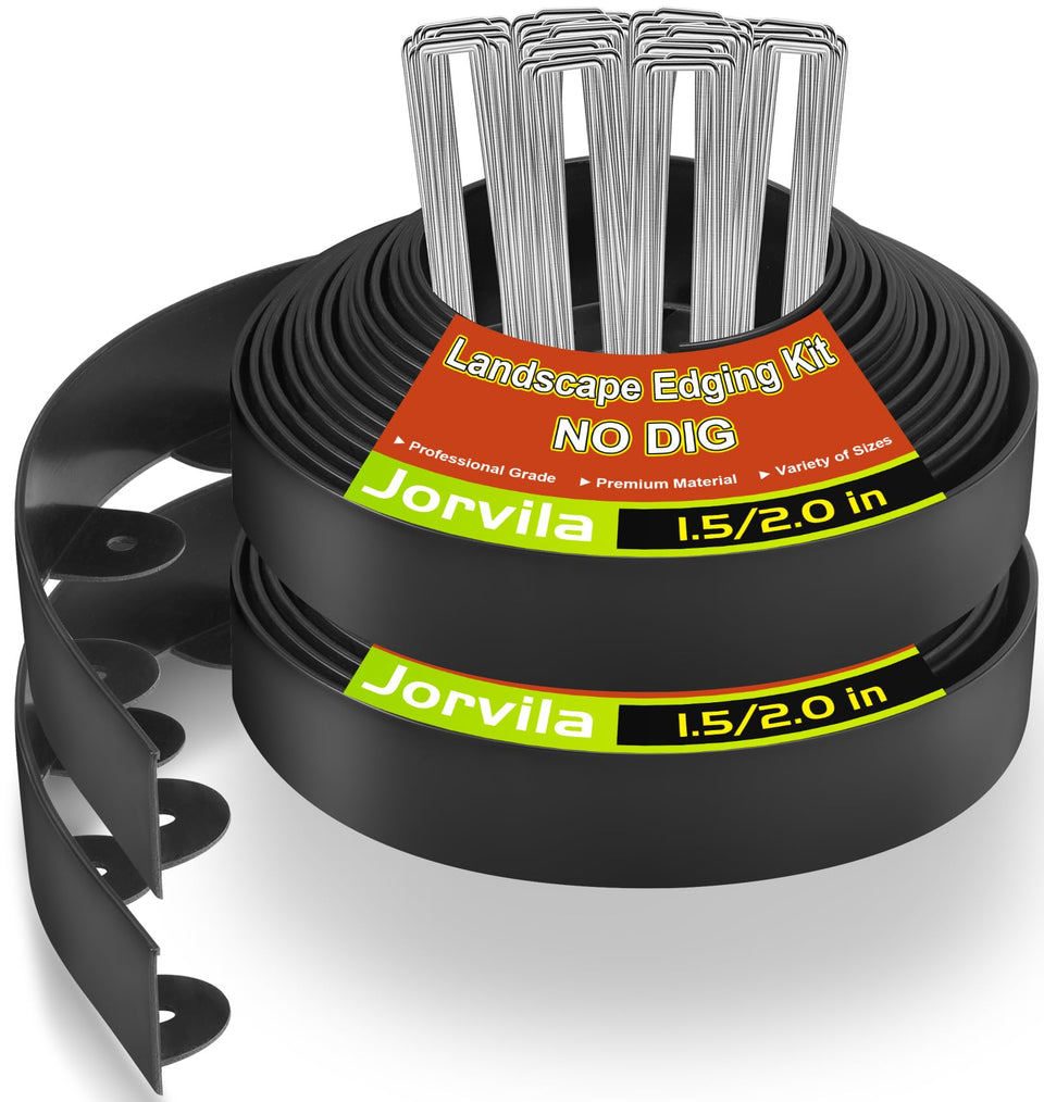 Jorvila landscape edging 60ft pack defines tidy lawn borders with durable plastic.