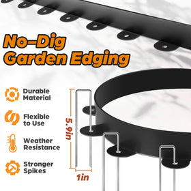 Jorvila edging spikes closeup shows durable U-shaped spikes for stable borders.