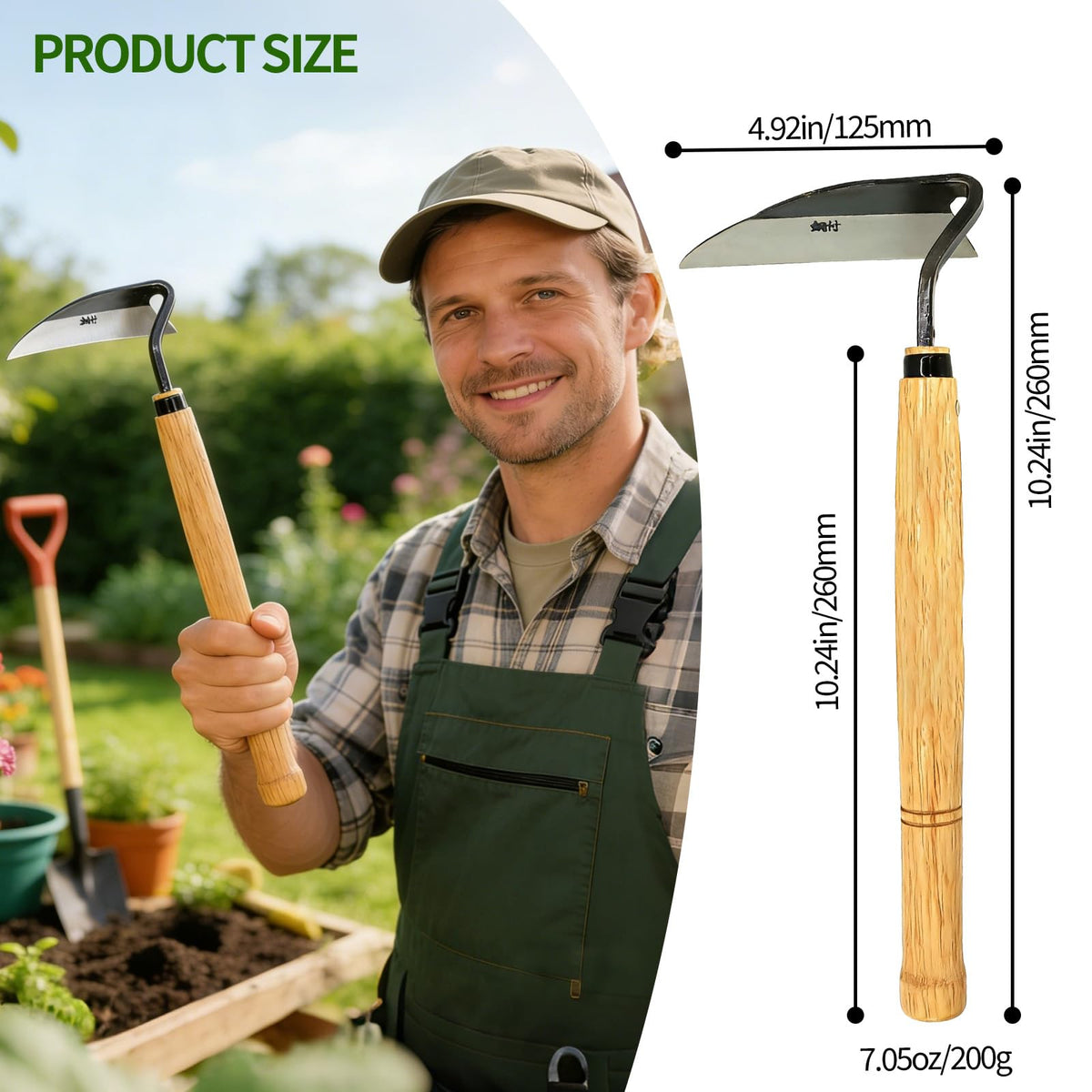 Joshua Roth Weeding Sickle handle features ergonomic balance for easier cultivation