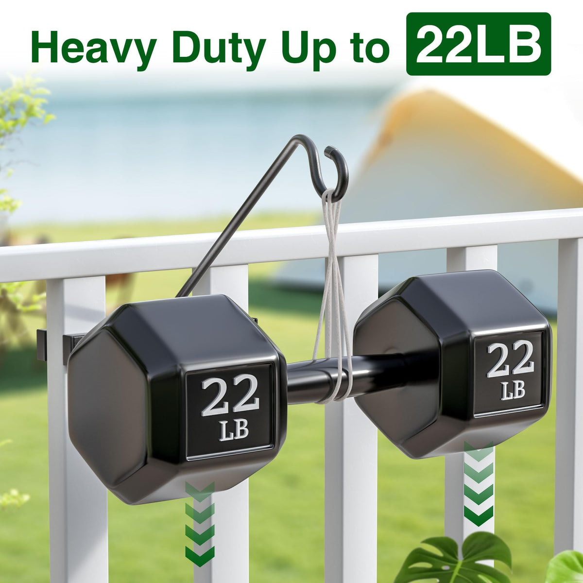 Josmimic 22lb Capacity Hanger supports heavier plants and feeders securely.