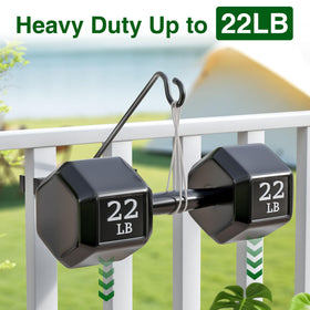 Josmimic 22 lb capacity hanger holding a large plant on a railing