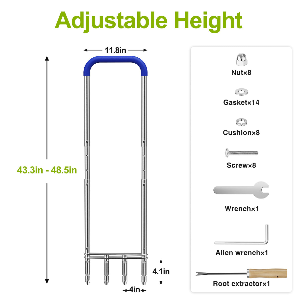 Josmimic dual-level foot bar provides powerful leverage.