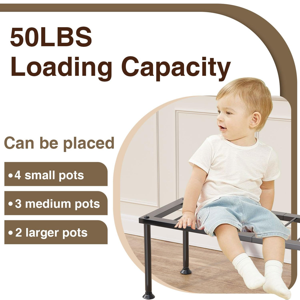 Josmimic Heavy-Duty Flower Rack supports up to 50 lb.