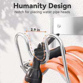 Josmimic heavy-duty hose holder supports up to 30lb for long outdoor hoses.