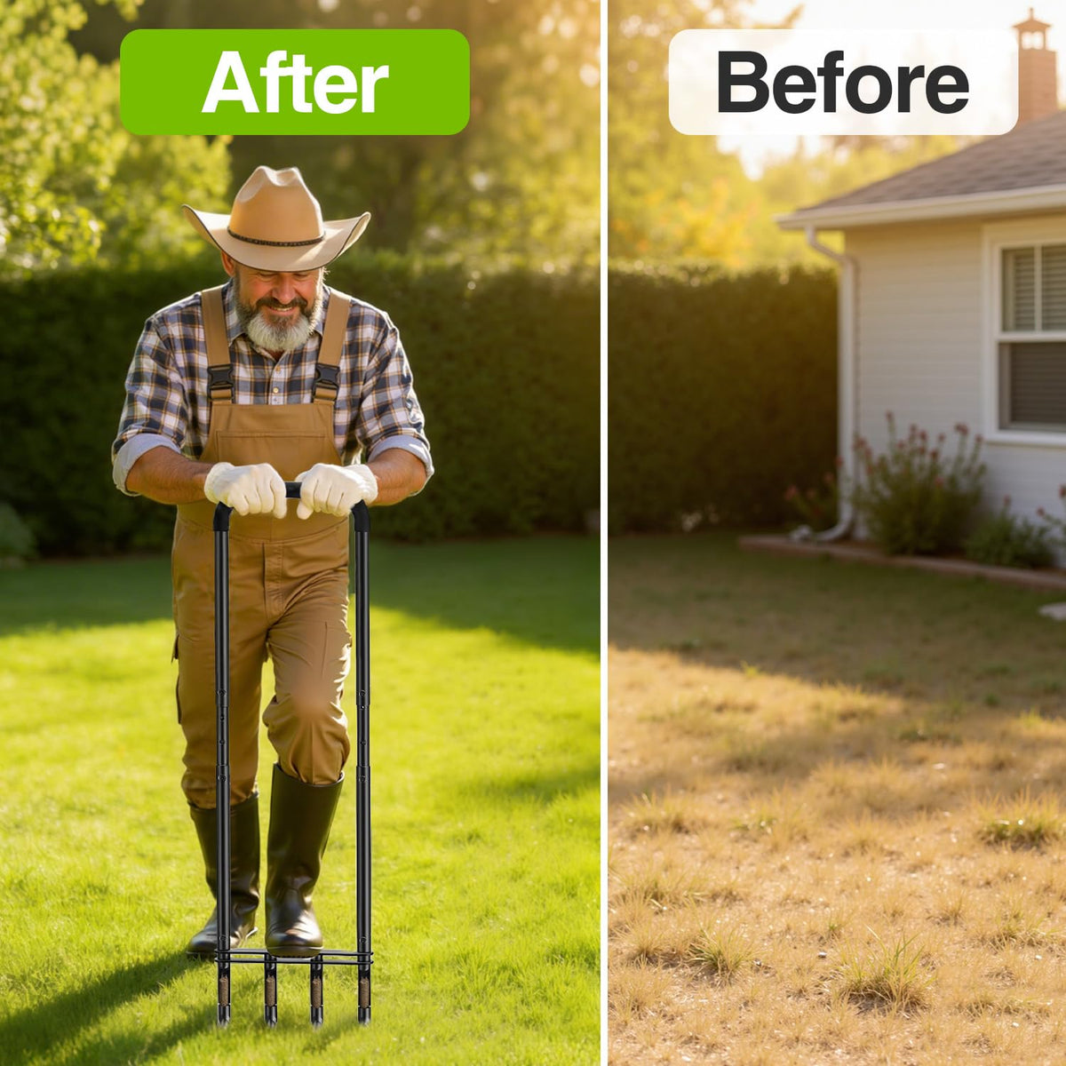 Josmimic easy assembly supports year-round lawn aeration tasks.
