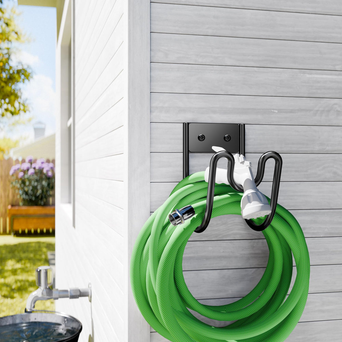 Josmimic nozzle-placement groove keeps the hose head secure for tidy outdoor storage.