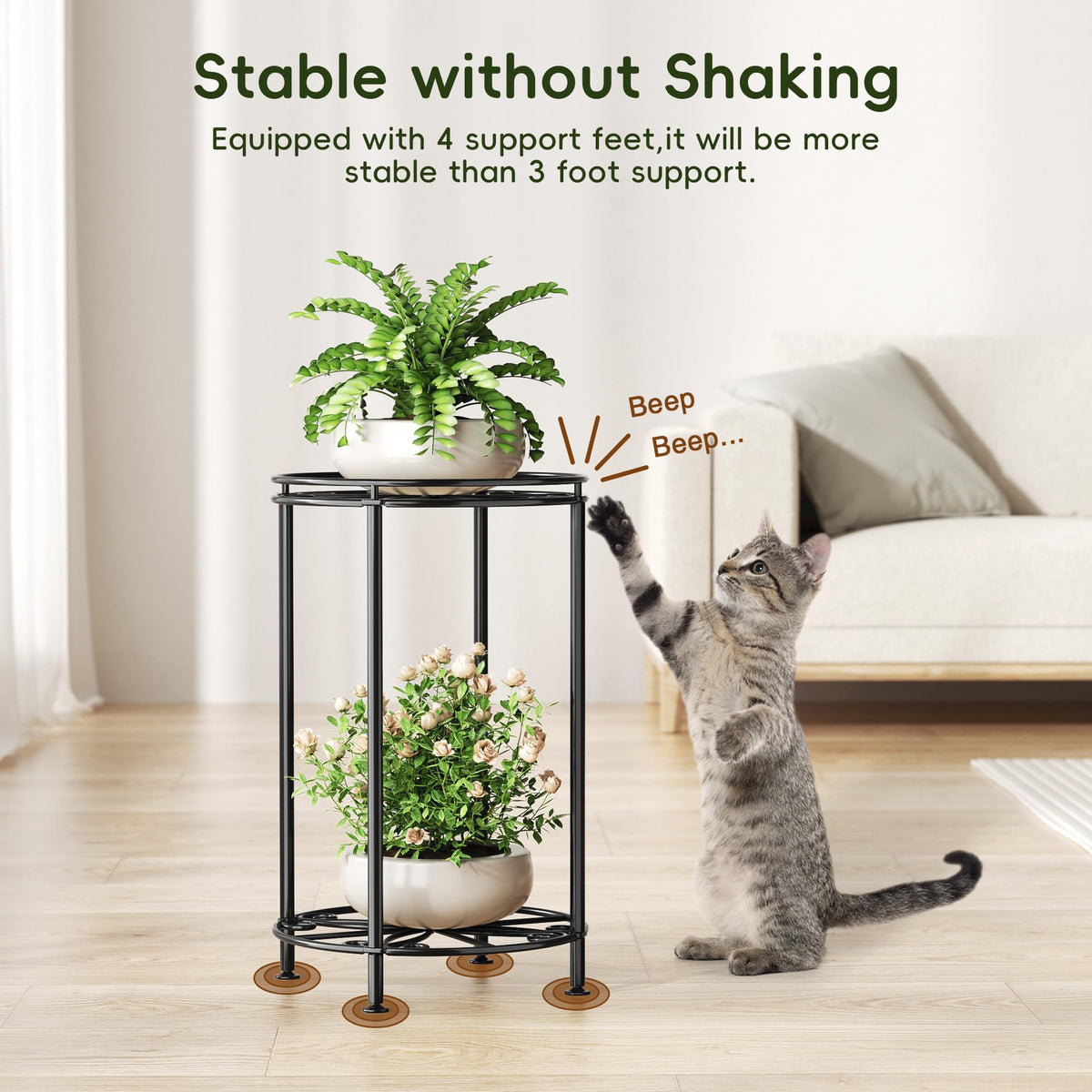 Josmimic adjustable feet stabilize on uneven floors.