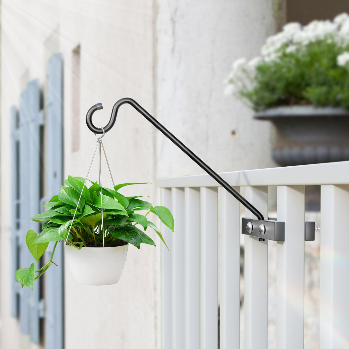 Josmimic Railside Plant Display showcases multiple pots along a railing.