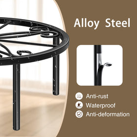 Josmimic round black plant stand side legs detail emphasizes stable support