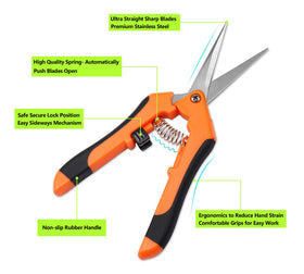 Josteve 6.5-inch pruning shear delivers clean, straight cuts for pruning.