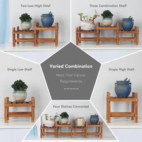 Jotboom wood plant stand close-up shows natural pine grain and smooth edges