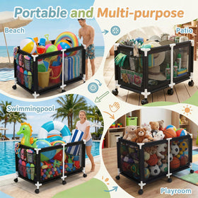 Jotesnew pool storage bin tool-free assembly and disassembly