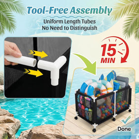 Jotesnew pool storage bin in outdoor setting for pools and yards