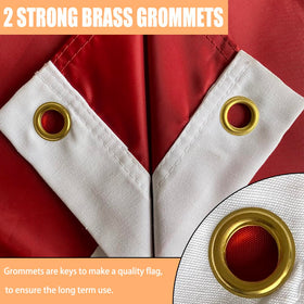 Joven flag includes two brass grommets for versatile hanging