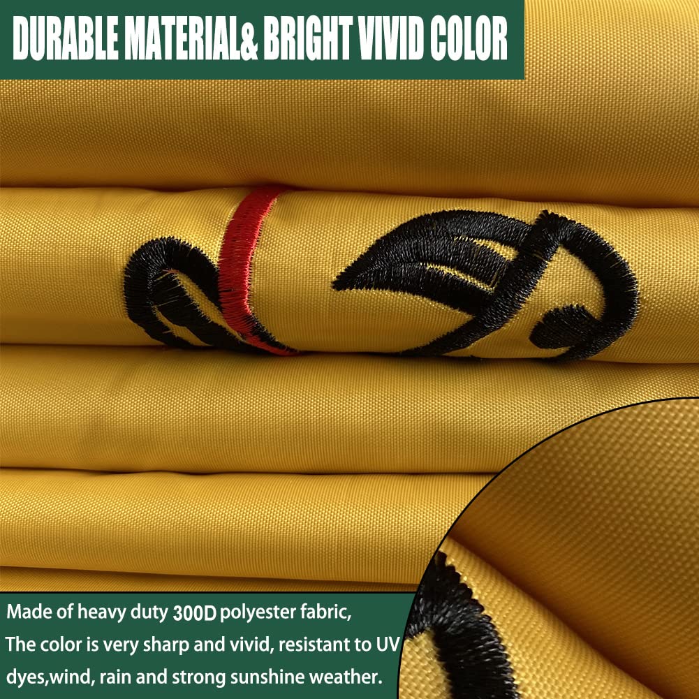 Joven double-sided flag improves visibility from multiple angles.