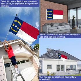 Joven NC flag with four rows of stitching for durability