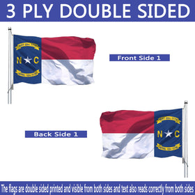 Joven NC flag features brass grommets for secure mounting