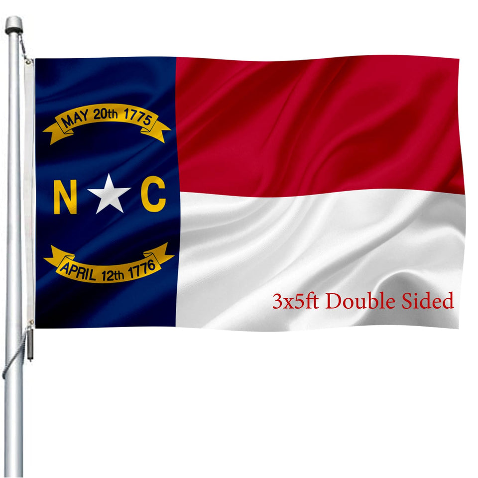 Joven NC flag double-sided 3x5 for durable outdoor display