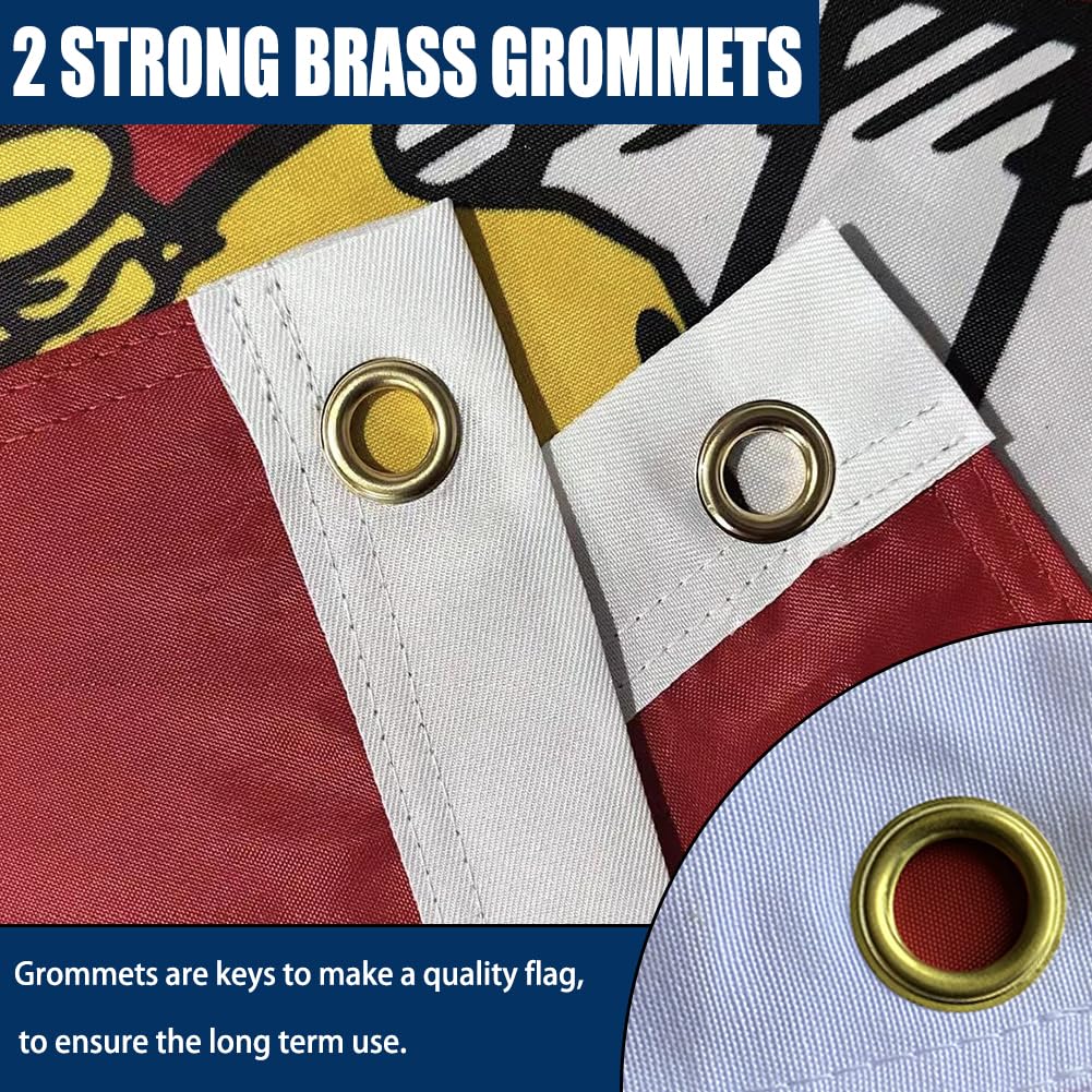 Joven USMC flag features four-row stitching for reinforced edge durability.