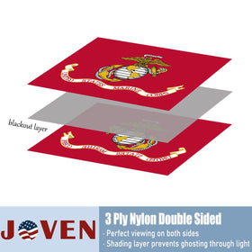 Joven USMC flag nylon material provides durability and quick-drying performance.