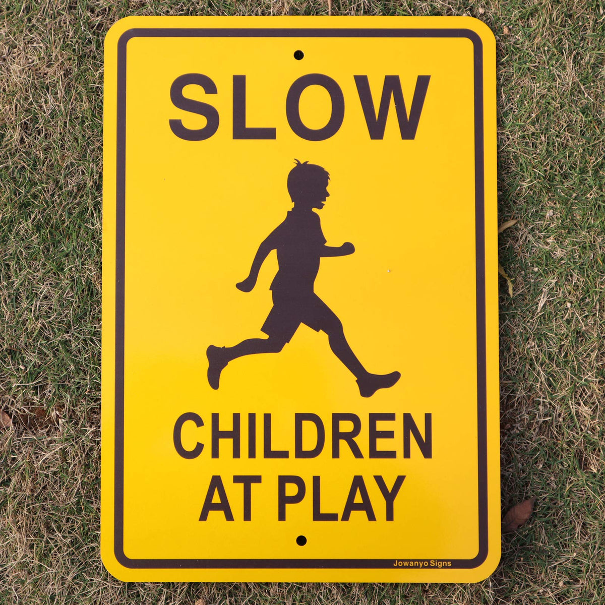 Jowanyo Slow Down Children at Play sign ideal for outdoor play areas and driveways.