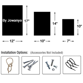 Jowanyo Slow Down Children at Play sign measures 17 by 12 inches for outdoor mounting.