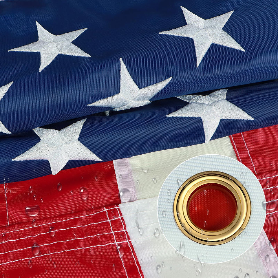 JOWHOL American flag 3x5 outdoor displays vivid patriot colors.