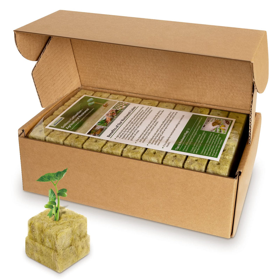 Jowlawn rockwool cubes 200 plugs pack for seed starting and transplant readiness.