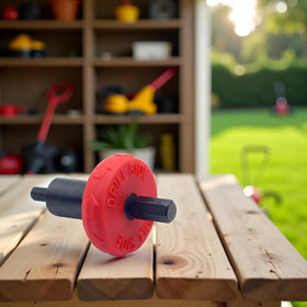 Jowxsx red adapter installed on a Troy-Bilt trimmer for faster startup