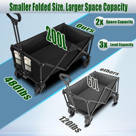 Joxir collapsible wagon folded compact for easy trunk storage