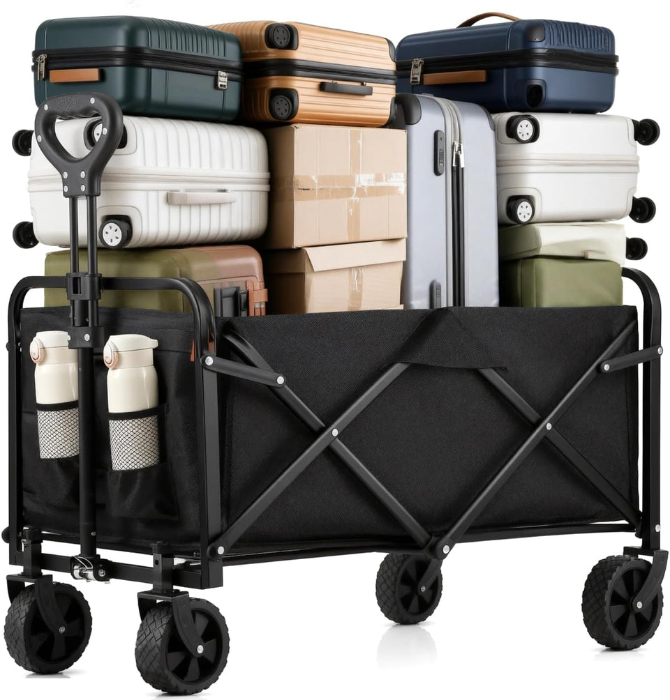 Joxir collapsible wagon main extended frame shows heavy-duty durability for large loads