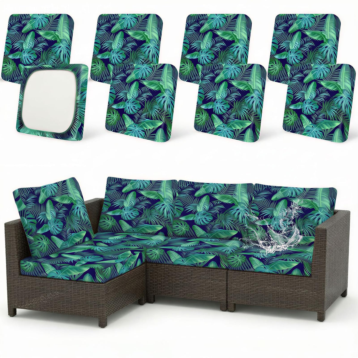 Joy Bubble palm leaves cushion cover adds tropical style and durable protection.