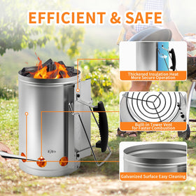 Joyagrill large-capacity charcoal chamber ready for full-size grill ignition