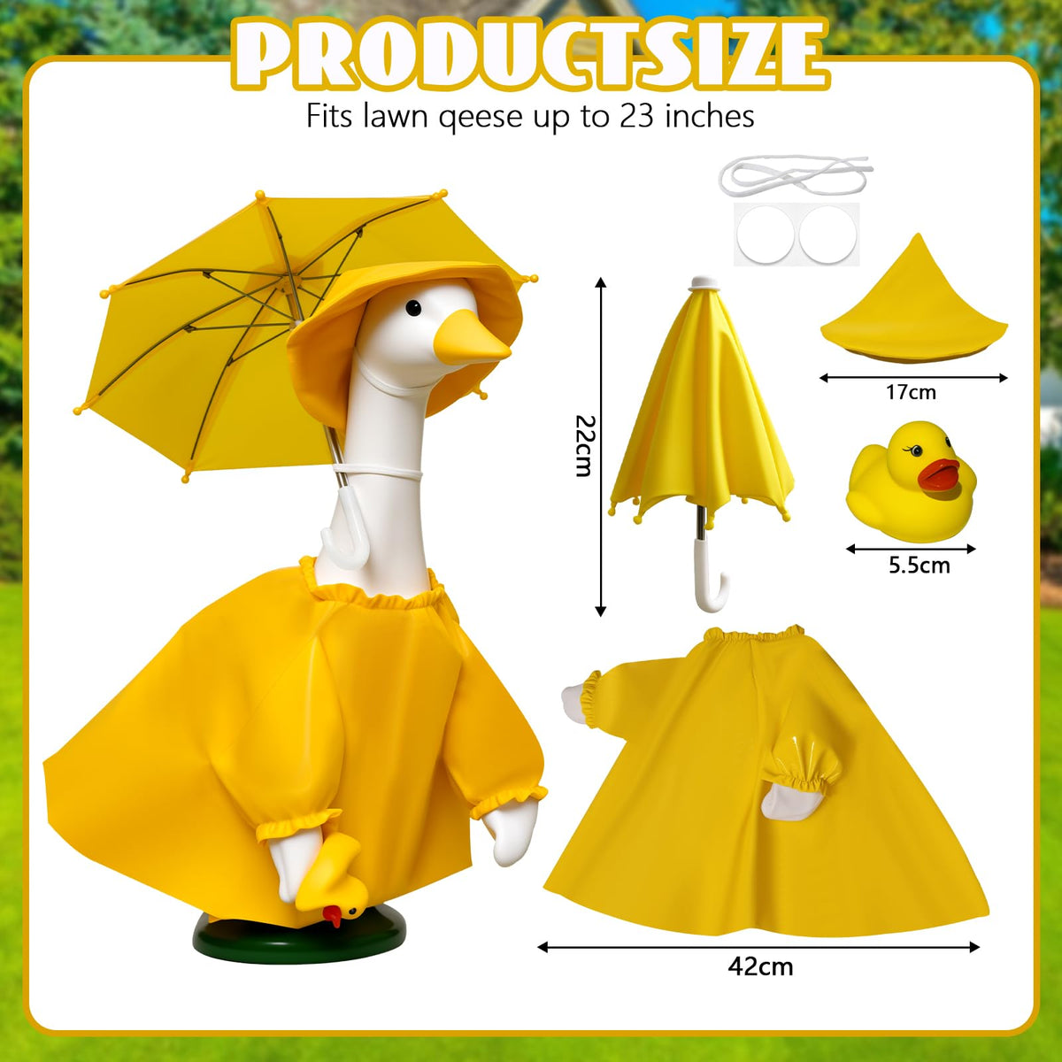 JOYANDRO porches goose umbrella feature adds whimsical charm on rainy days.