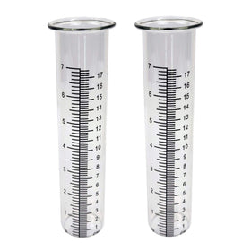 JOYBEE 7-inch rain gauge tubes pack 2 for precise rainfall tracking in the garden.
