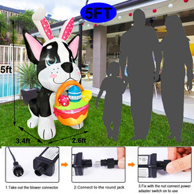 JOYEASE easy-set-up inflatable dog that inflates in seconds.