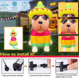JOYEASE inflatable stabilized with stakes and ropes for yard use