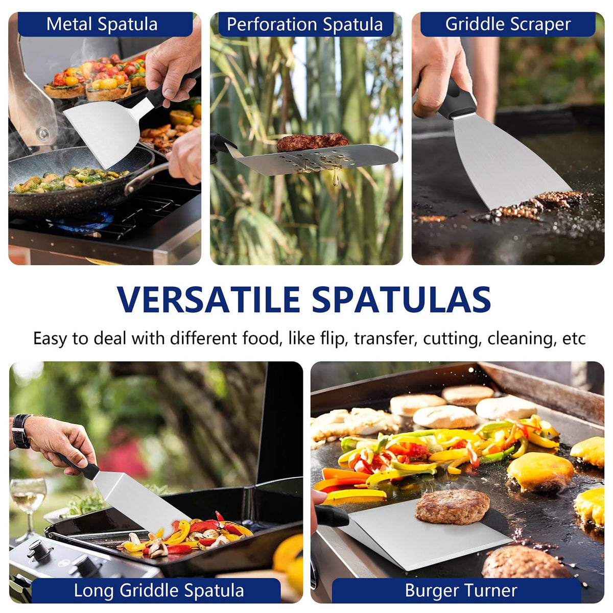 Joyfair cast iron grill press for Blackstone distributes heat evenly while cooking
