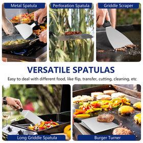 Joyfair cast iron grill press for Blackstone distributes heat evenly while cooking