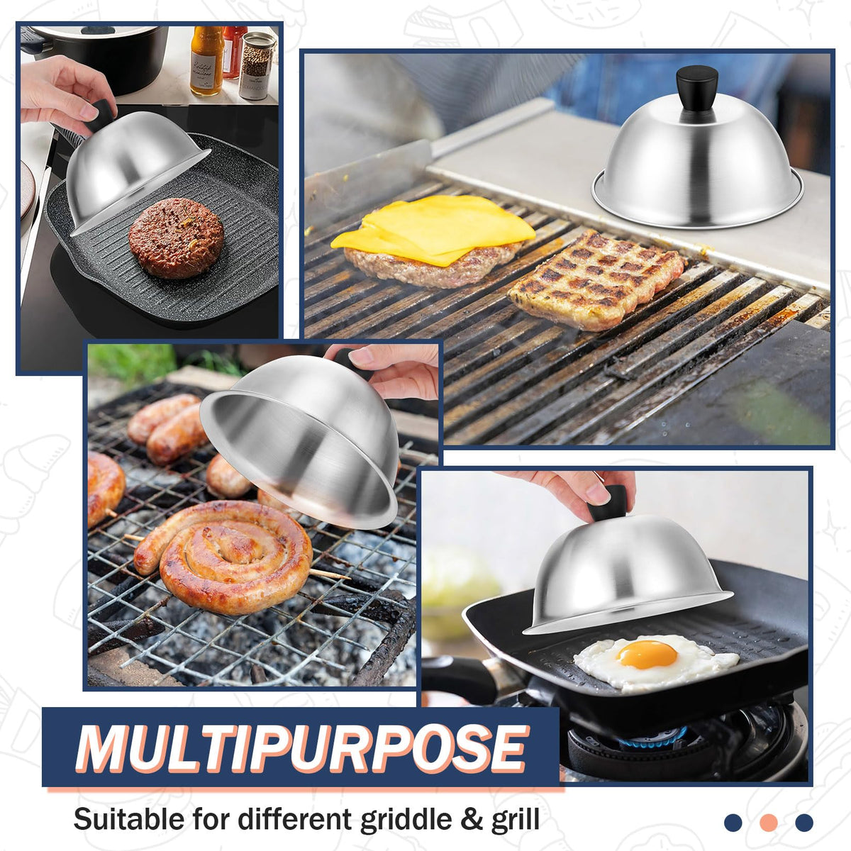 Joyfair brushed finish dome adds sleek style to your grill setup