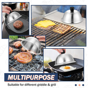 Joyfair brushed finish dome adds sleek style to your grill setup