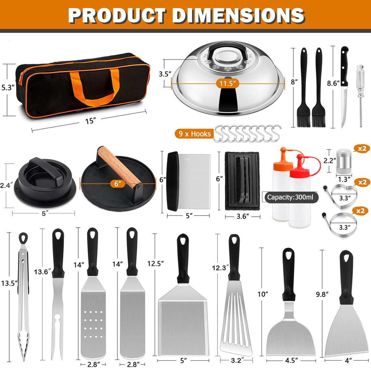 Joyfair griddle scraper and teppanyaki tools set