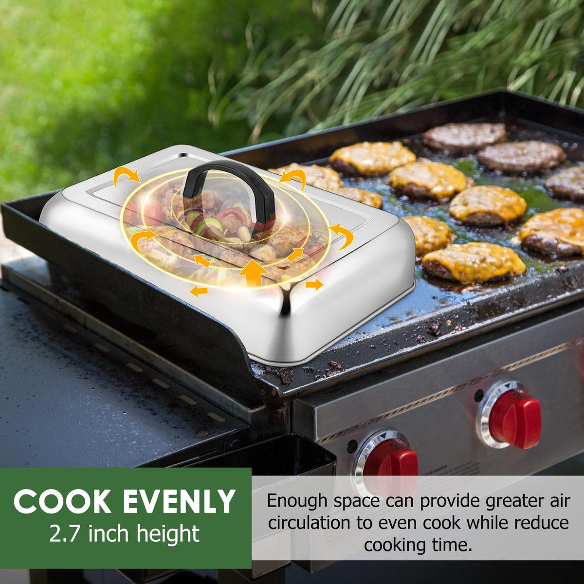 Joyfair heat resistant handle dome stays cool during cooking